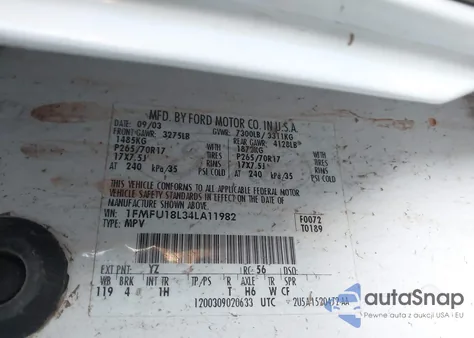 2004 Ford Expedition Eddie Bauer из США, поврежденный, VIN 1FMFU18L34LA11982